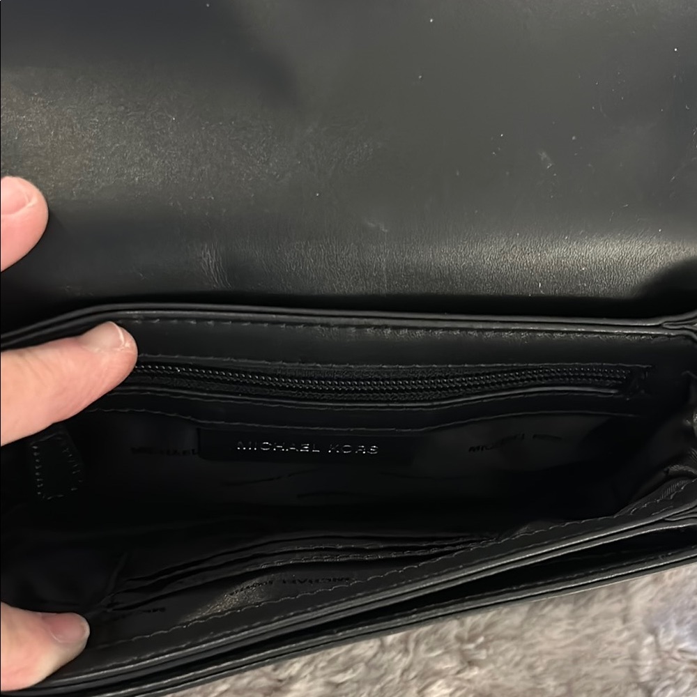 Michael Kors Black and Silver Crossbody Bag with Studded Accents - Picture 3 of 4